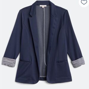 Navy Knit Blazer / L